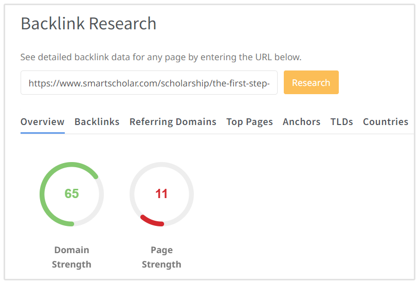 Fuerza de Dominio y Página de SmartScholar